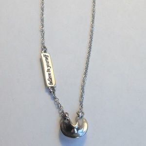 Lia Sophia Silver Fortune Cookie Necklace